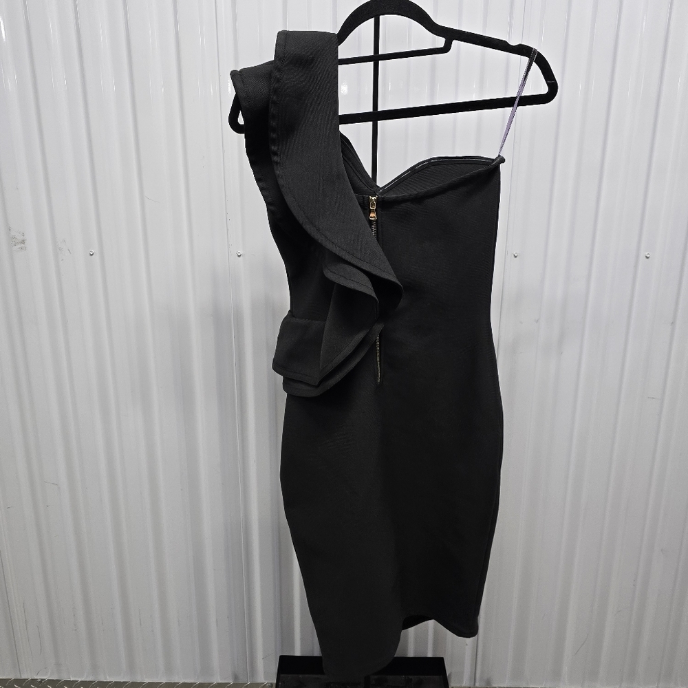 Women's One Shoulder Side Split Celebrity Cocktail Party Bandage Dress - Picture 8 of 10